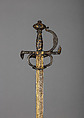 Rapier, Steel, gold, silver, hilt, French; blade, European