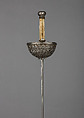 Cup-Hilted Rapier, Pedro de Velmonte (Spanish, probably 17th century), Steel, velvet, copper alloy wire, Spanish