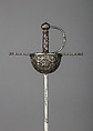 Cup-Hilted Rapier, Steel, iron wire, blade, German; hilt, Italian