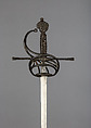 Rapier, Steel, silver, iron wire, gold, Italian