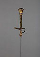 Sword, Steel, gold, brass wire, copper wire, blade, possibly Italian; hilt, German