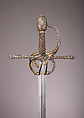 Rapier, Steel, gold, wood, copper, German, possibly Munich
