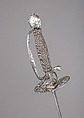 Smallsword, Steel, silver, wood, iron, brass, probably French