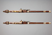 Pair of Wheellock Pistols Made for the Bodyguard of the Prince-Elector of Saxony, Simon Helbig (German, Dresden, recorded 1609–1642), Steel, gold, brass, staghorn, wood (beech), German, Dresden