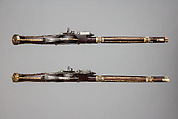 Pair of Wheellock Pistols, Wood (walnut), steel, staghorn, German