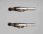 Pair of Snaphaunce Pistols, Steel, wood (walnut?), gold, Italian