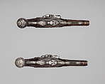 Pair of Snaphaunce Pistols, Steel, wood (walnut?), gold, Italian