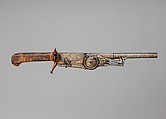 Wheellock Hunting Pistol with 
Sword Grip, Steel, gold, South German