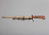Wheellock Hunting Pistol with 
Sword Grip, Steel, gold, South German