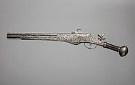 Double-Barreled, Double-Wheellock Pistol, Steel, copper, gold, leather, German, Augsburg