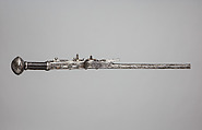 Double-Barreled, Double-Wheellock Pistol, Steel, copper, gold, leather, German, Augsburg