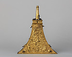 Powder Flask, Bronze, gold, wood, steel, French or Flemish