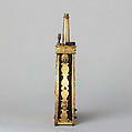 Powder Flask, Bronze, gold, wood, steel, French or Flemish