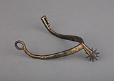 Rowel Spur (Left) in 13th-century Style, Iron alloy, gold, European
