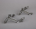 Pair of Rowel Spurs, Iron alloy, tin, German
