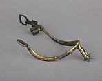 Rowel Spur (Right), Copper alloy, gold, possibly French or Italian