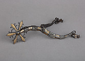 Rowel Spur (Right), Iron alloy, gold, silver, British or German