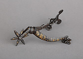 Rowel Spur, Iron alloy, gold, French