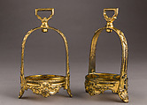 Pair of Stirrups, Copper alloy, gold, Spanish or Argentinian