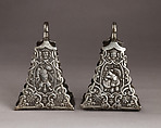 Pair of Stirrups, Iron alloy, gold, Italian