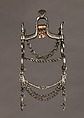 Curb Bit, Iron alloy, copper, silver, stone, Mexican