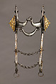 Curb Bit, Iron alloy, copper alloy, gold, bit, German or Netherlandish; bosses, German