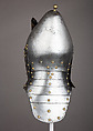 Lobster-Tail Burgonet, Steel, leather, gold, brass, German