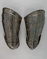 Pair of Thigh Defenses (Cuisses) with Knee Defenses (Poleyns), Steel, Italian, Milan or Brescia