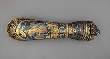 Gauntlet, Steel, silver, gold, brass, leather, German