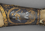 Gauntlet, Steel, silver, gold, brass, leather, German