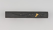 Knife Handle (Kozuka), Copper-gold alloy (shakudō), gold, silver, Japanese