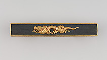 Knife Handle (Kozuka), Copper-gold alloy (shakudō), gold, Japanese