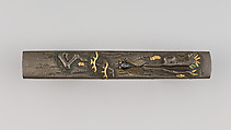 Knife Handle (Kozuka), Iwama Masayoshi (Japanese, 1764–1837), Copper-silver alloy (shibuichi), gold, copper-gold alloy (shakudō), Japanese