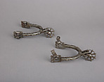 Pair of Rowel Spurs, Iron alloy, silver, Mexican