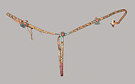 Bridle, Mane piece and Breast collar, Leather, silver, turquoise, carnelian, enamel, textile, Uzbek, Kokand Khanate