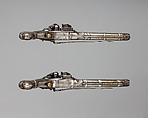 Pair of Flintlock Pistols, Steel, silver, brass, Scottish