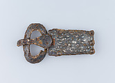 Belt Buckle, Iron, silver, Frankish