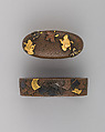 Sword-Hilt Collar and Pommel (Fuchigashira), Copper, copper-silver alloy (shibuichi), copper-gold alloy (shakudō), gold, silver, Japanese