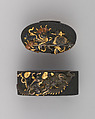 Sword-Hilt Collar and Pommel (Fuchigashira), Gold, silver, copper, copper-silver alloy (shibuichi), copper-gold alloy (shakudō), Japanese