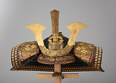 Helmet (<i>Hoshi Kabuto</i>) in the 13th Century Style, Iron, lacquer, gilt copper, leather, silk, Japanese
