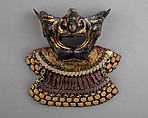 Helmet (<i>Hoshi Kabuto</i>) and Mask with Gorget, Iron, lacquer, gilt copper, leather, silk, Japanese