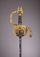 Rapier of Prince-Elector Christian II of Saxony (1583–1611), Hilt by Israel Schuech (German, Dresden, active ca. 1590–1610), Steel, bronze, gold, enamel, paste jewels, cameos, pearls, wood, hilt, German, Dresden; blade, Spanish, Toledo