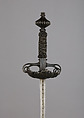Rapier, Steel, iron, wood, hilt, probably Dutch; blade, Spanish, Toledo