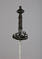 Rapier, Steel, iron, wood, hilt, probably Dutch; blade, Spanish, Toledo