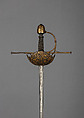 Cup-Hilted Rapier, Steel, iron, gold, wood, Italian