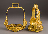 Pair of Stirrups, Copper alloy, gold, Portuguese