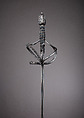 Rapier, Pietro de Formicano (Italian, Belluno, active ca. 1600), Steel, iron, hilt, Northern European, possibly German; blade, Italian, Belluno