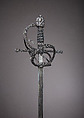 Rapier, Pietro de Formicano (Italian, Belluno, active ca. 1600), Steel, iron, hilt, Northern European, possibly German; blade, Italian, Belluno