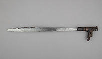 Sword (Mandu, Parang Ihlang), Steel, wood, rattan, textile, beads, gutta-percha, Dyak