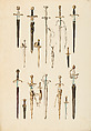 Copies After the "Inventario Illuminado", the Pictorial Inventory of Arms and Armor of Emperor Charles V., Pencil, black ink, watercolor, paper, possibly British